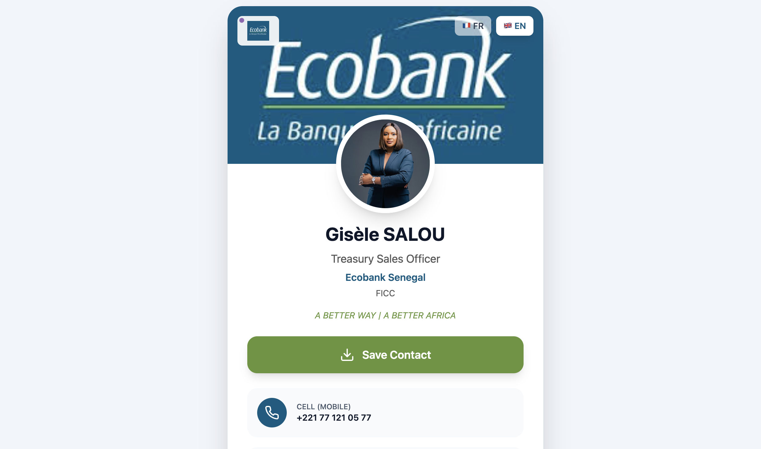 Digital Business Card — Ecobank Staff Digital Identity Platform